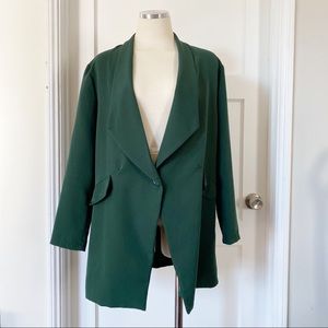 Nasty Gal Oversized Emerald Green Blazer Size L